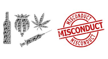 Bağımlılık Uyuşturucu Simgesi Özyinelemeli Mozaik ve Kauçuk Uygulama Damgası