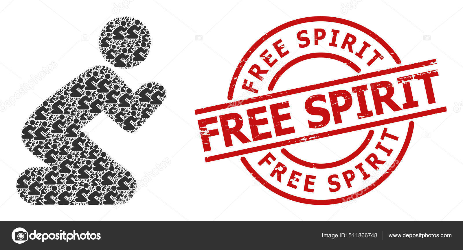 男性のアイコンを祈る回復モザイクと苦痛のない精神バッジ ストックベクター C Neuralnetworks