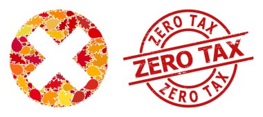 Desenli Sıfır Vergi Damga Yazdırma ve Sonbahar Kolajı Simgesini Sonbahar Yaprakları ile İptal Et