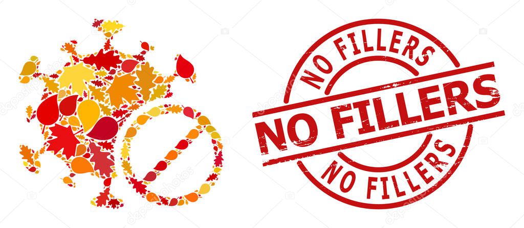 Textured No Fillers Stamp Seal and Forbidden Virus Autumn Mosaic Icon with Fall Leaves