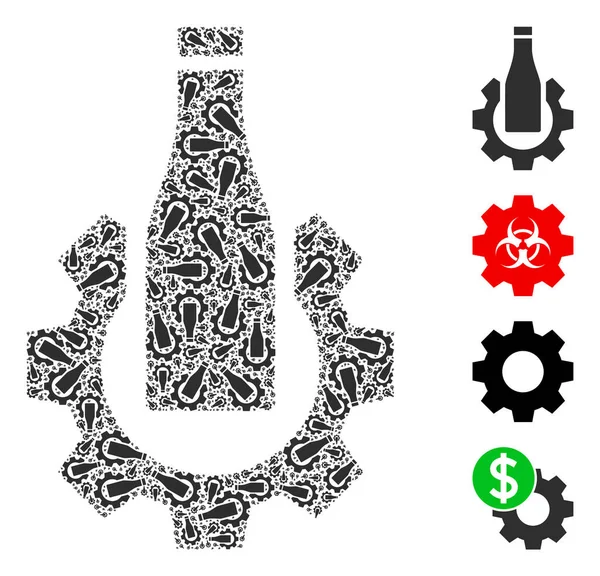 Industria Cerveza Icono Recursión Composición — Vector de stock