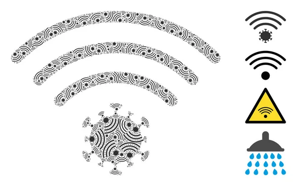 Virüs Kaynağı Simgesi Özyinelemeli Mozaiği