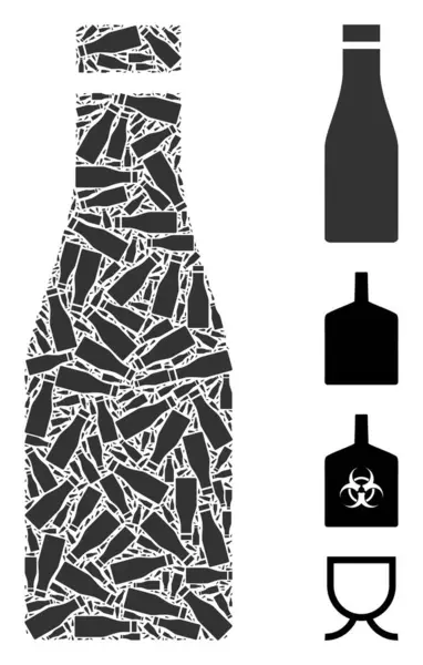 Icono de botella de cerveza Collage fractal — Vector de stock