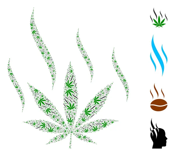 Marijuana Aroma ikon Fraktális mozaik — Stock Vector
