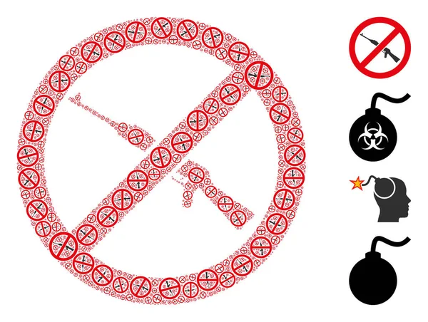 禁止卡拉什尼科夫武器Icon骨折锁链 — 图库矢量图片