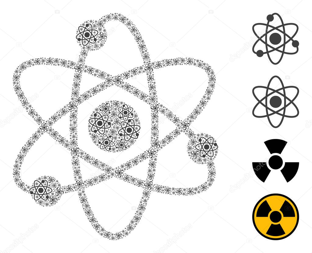 Atom Electrons Icon Fractal Composition
