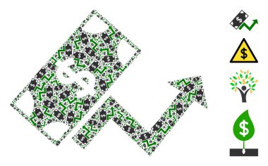 Dolar Büyüme Trend Simgesi Fraktal Bileşimi