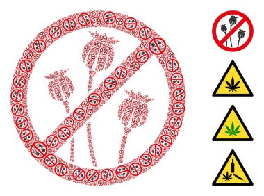 Gelincik Bitkilerini Durdur Simge Özyinelemeli Mozaiği