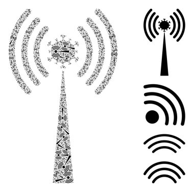 Virüs Radyo Kulesi Simge Özyineleme Kolajı