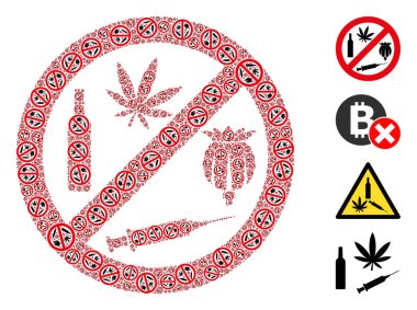 Bağımlılık Uyuşturucusunu Yasakla Simge Tekrarlama Kolajı