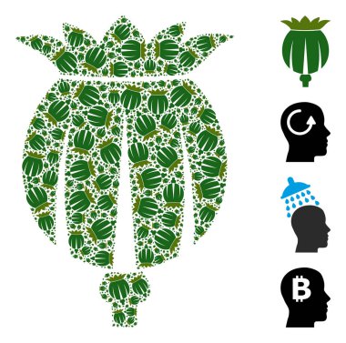 Afyon Gelincik Simgesi Baş Özyineleme Mozaiği