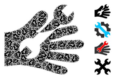 Anahtar Hizmeti El Simgesi Özyinelemeli Mozaiği