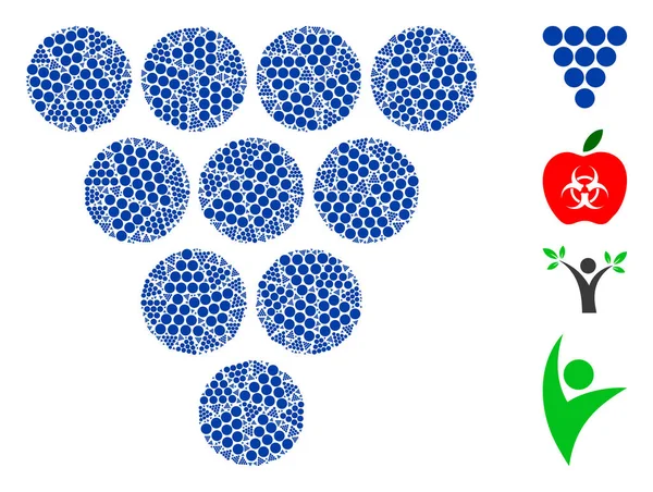 Uvas Ícone Composição Recursiva —  Vetores de Stock