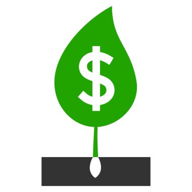 Dolar Filizi Düz Simge Çizimi