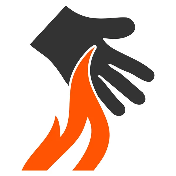 Ilustração plana do ícone da mão da queimadura — Fotografia de Stock