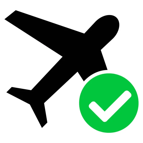 Accept Airplane Flat Icon Raster — Stock Photo, Image