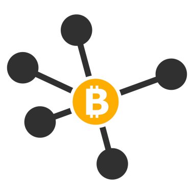 Bitcoin Bağlantıları Düz Simge Sembolü