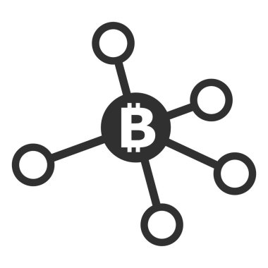Bitcoin Düğümleri Düz Simge Raster