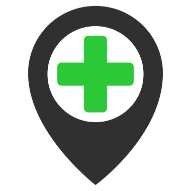 Hastane Haritası Pointer Düz Simge Raster