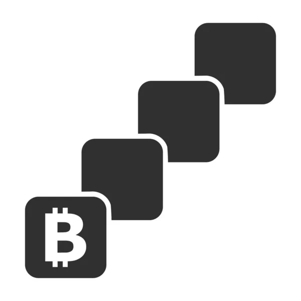 Imagen de Bitcoin Blockchain Flat Icon —  Fotos de Stock