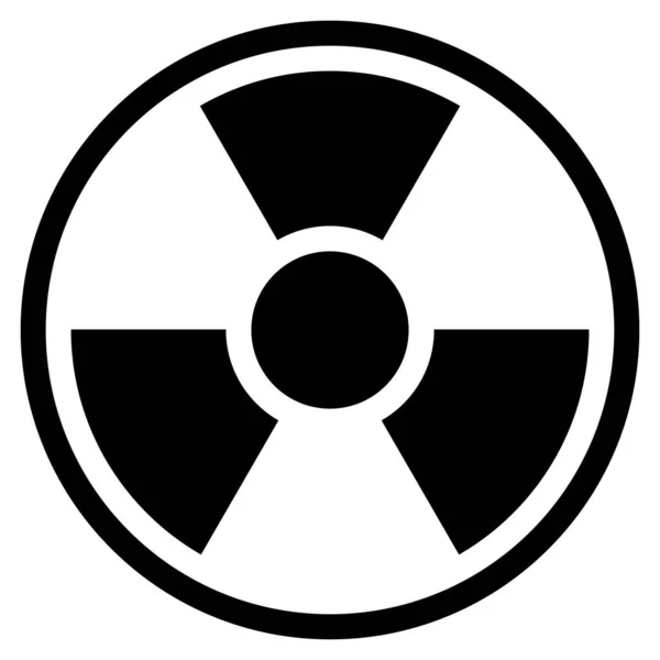 Ilustração plana do ícone do símbolo radioativo — Fotografia de Stock