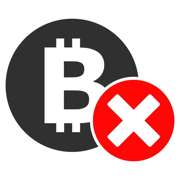 Rifiuta Bitcoin Icona piatta Illustrazione — Foto Stock