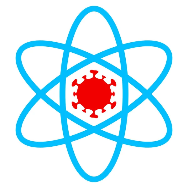 Icono plano del átomo de virus Ilustración — Foto de Stock