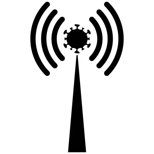 Imagen plana del icono de Virus Radio Tower —  Fotos de Stock