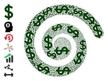 Dolar Simgesi Döndürme Kolajı