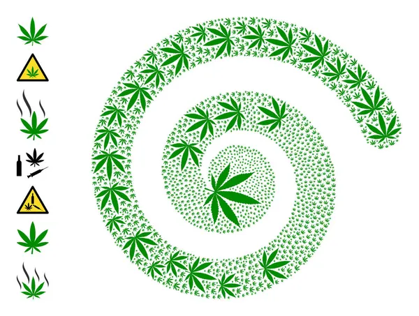 Cannabis Icon Spiral Swirl Mosaic — стоковий вектор