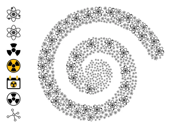 Atomové elektrony Ikona Spirální točená mozaika — Stockový vektor