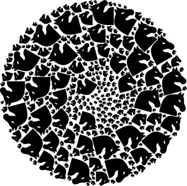 Satranç Atı Simgesi Havai fişek Küre Küre Mozaiği