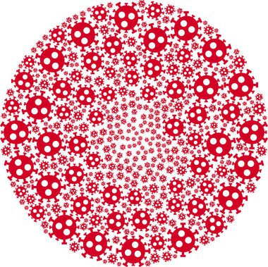 Covid-2019 Virüs Simgesi Patlama Yuvarlak Küresel Kolajı