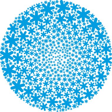 Basit Kar Tanesi Simgesi Patlama Küre Küre Kolajı