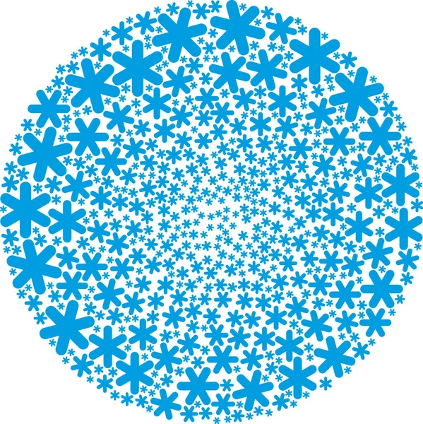 Copo de nieve simple icono explosión esférica Globula Collage — Vector de stock