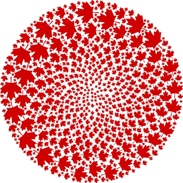 Maple Leaf Icon Exploderende ronde cluster Mozaïek — Stockvector