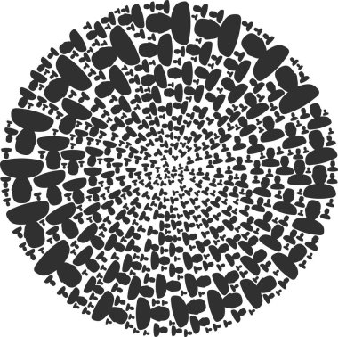 Kişi Profili Simgesi Döndürülmüş Küresel Mozaik