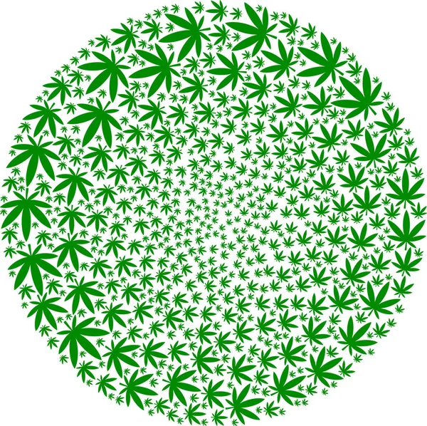 Marihuana icono girado redonda Globula mosaico — Vector de stock