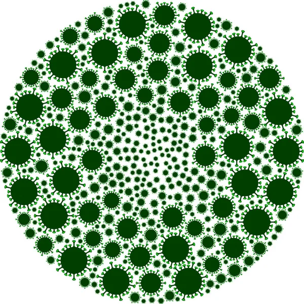 Covid Virüs Simgesi Patlayan Yuvarlak Küresel Mozaik — Stok Vektör