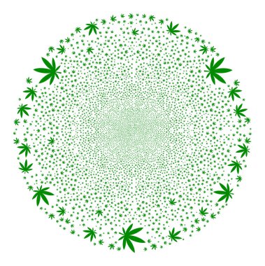 Marihuana Simgesi Kolajı Havai fişekler Yuvarlak Globula