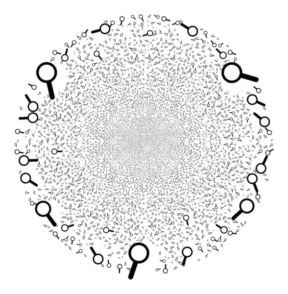 放大倍数Icon Mosaic爆炸球体Globula — 图库矢量图片