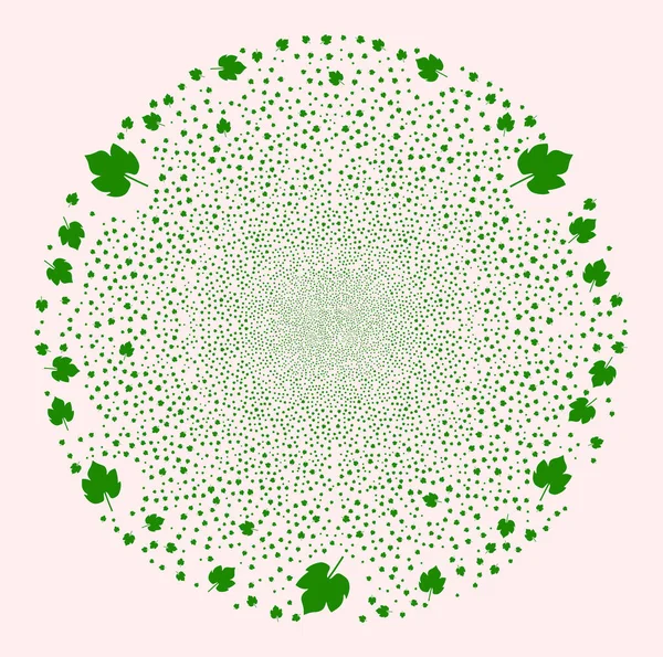 포도 잎 이콘 모자이크 버스트 라운드 글로 쿨라 — 스톡 벡터