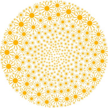 Güneş Simgesi Patlama Yuvarlak Küme Mozaiği