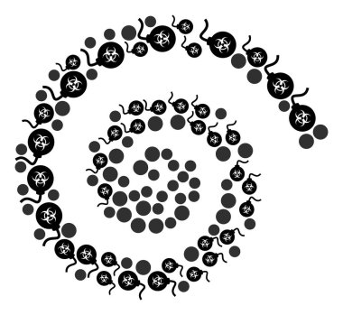 Biyolojik Tehlike Bombası Simge Sarmal Eğrisi Mozaiği