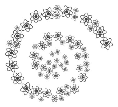 Atom Simgesi Spiral Döndürme Kolajı
