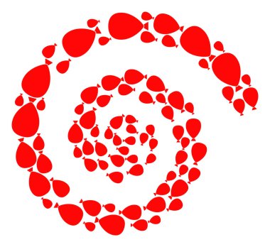 Kutlama Balonu Simgesi Sarmal Hareketi Mozaiği