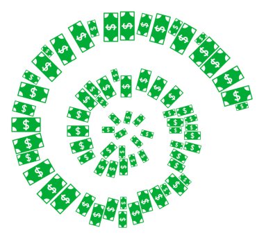 Dolar Banknote Simgesi Merkezkaç Mozaiği