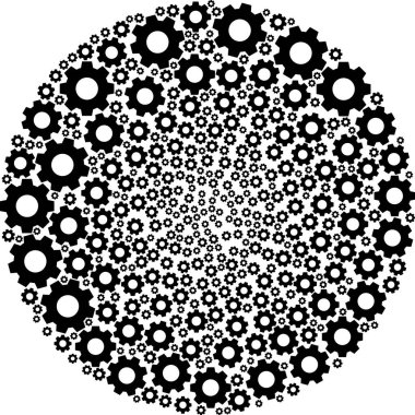 Gear Simgesi Küresel Patlama Mozaiği