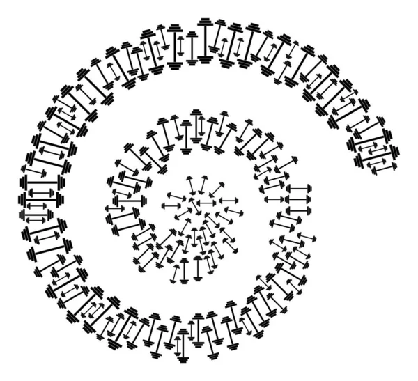 Langhantel Ikone Spirale Rotation Mosaik — Stockvektor