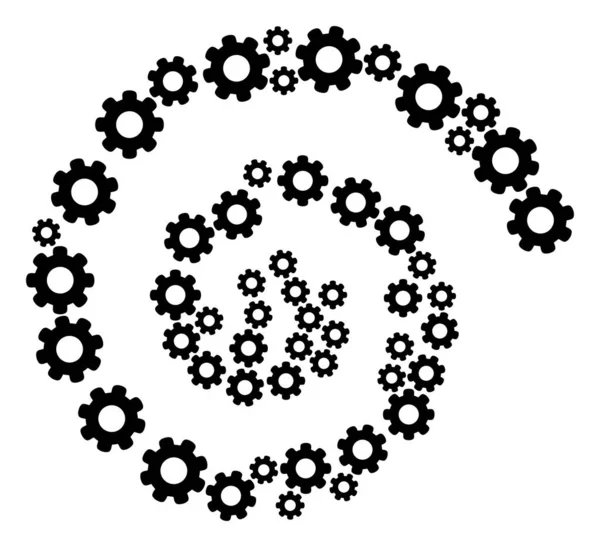 Wielpictogram Spiraalvormige centrifugale collage — Stockvector